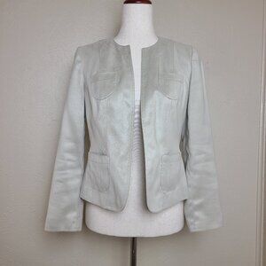 Talbots Petites Womens Long Sleeves Blazer Suit Jacket Size 2P Ivory